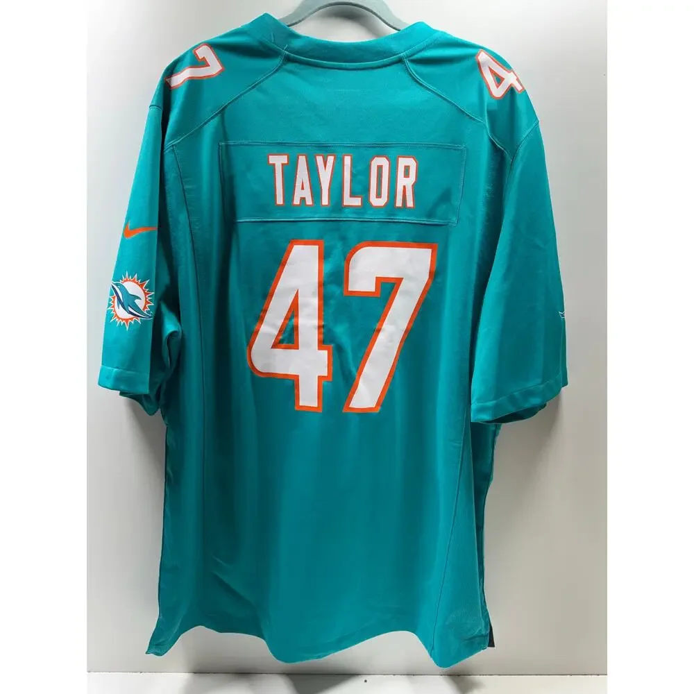 Nike Miami Dolphins 47 Jersey Sz XL NFL Teal Orange V Neck Football Sportswear